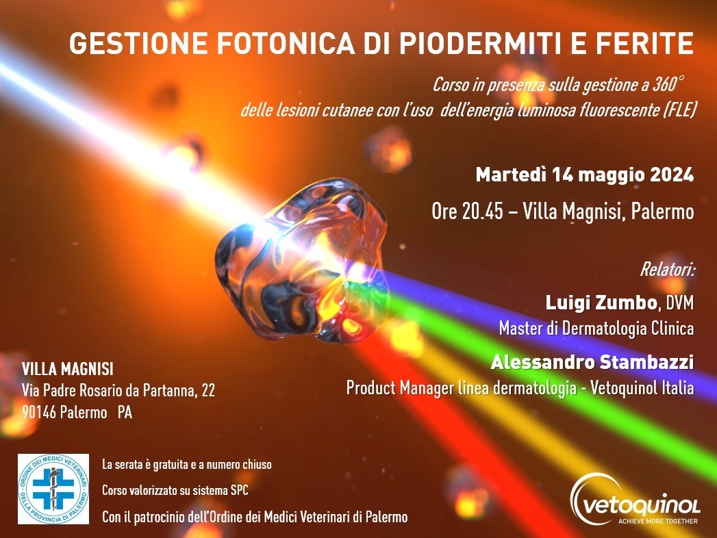 Corso GESTIONE FOTONICA DI PIODERMITI E FERITE - Martedì 14 maggio 2024 alle ore 20.45 Villa Magnisi Corso GESTIONE FOTONICA DI PIODERMITI E FERITE - Martedì 14 maggio 2024 alle ore 20.45 Villa Magnisi