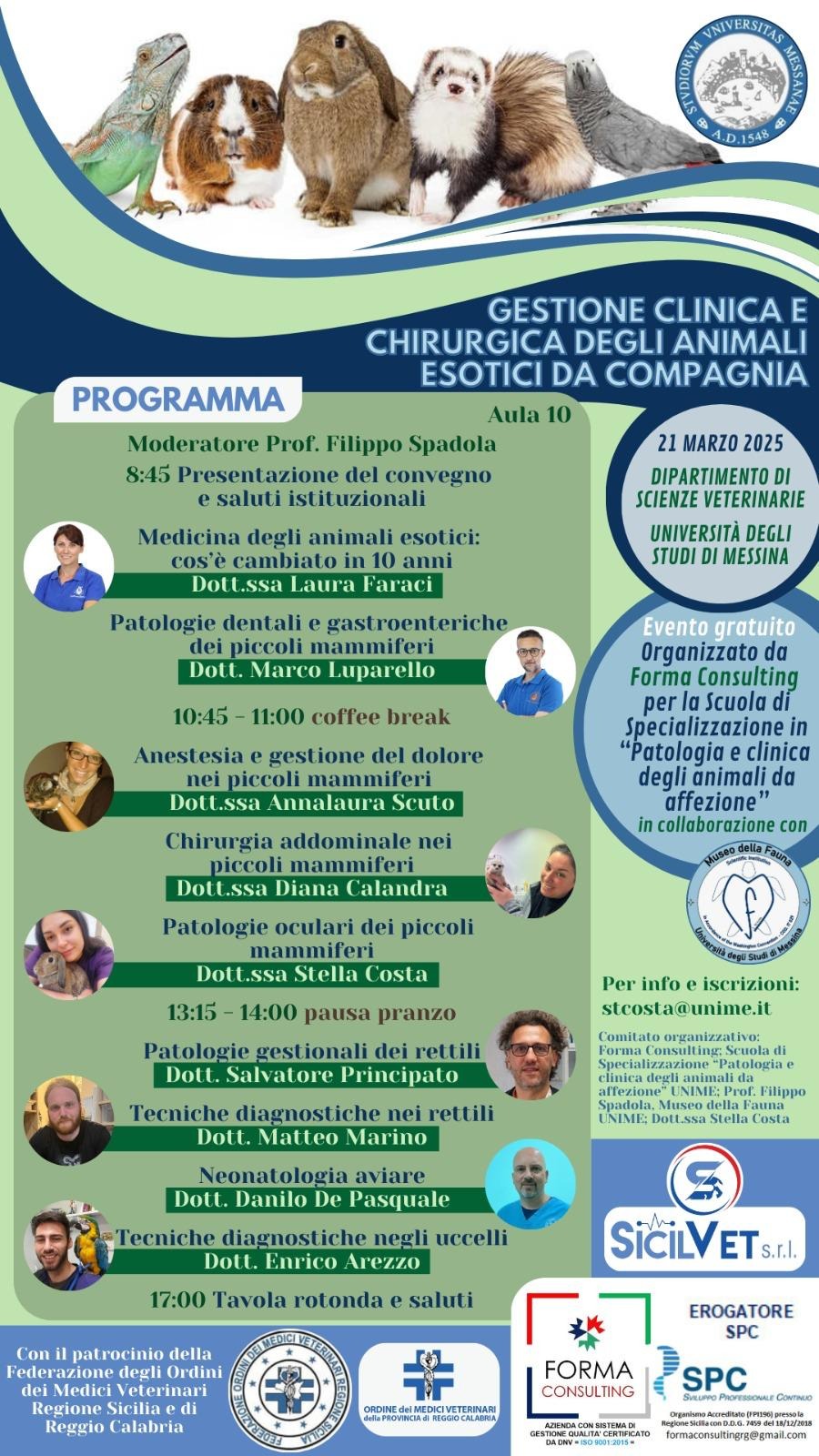 GESTIONE CLINICA E CHIRURGICA DEGLI ANIMALI ESOTICI DA COMPAGNIA